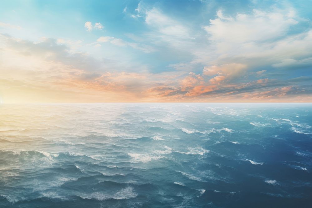 Ocean sky outdoors horizon. AI generated Image by rawpixel.