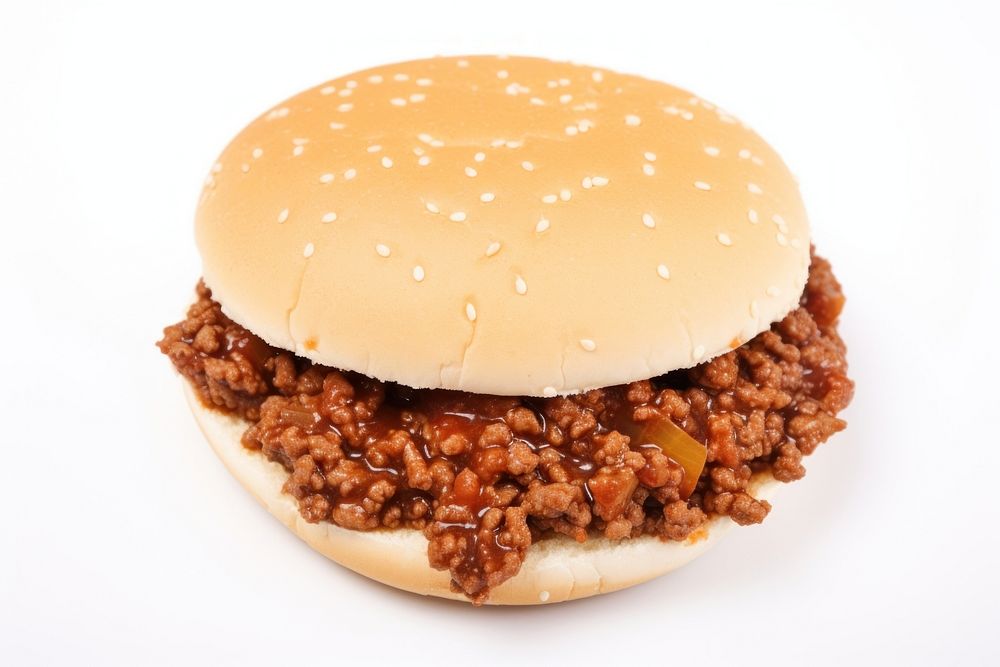 Food meat white background hamburger. AI generated Image by rawpixel.