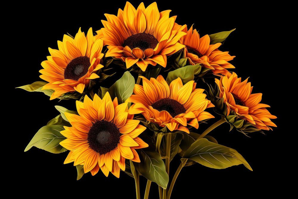 Sunflower plant inflorescence asterales. AI generated Image by rawpixel.