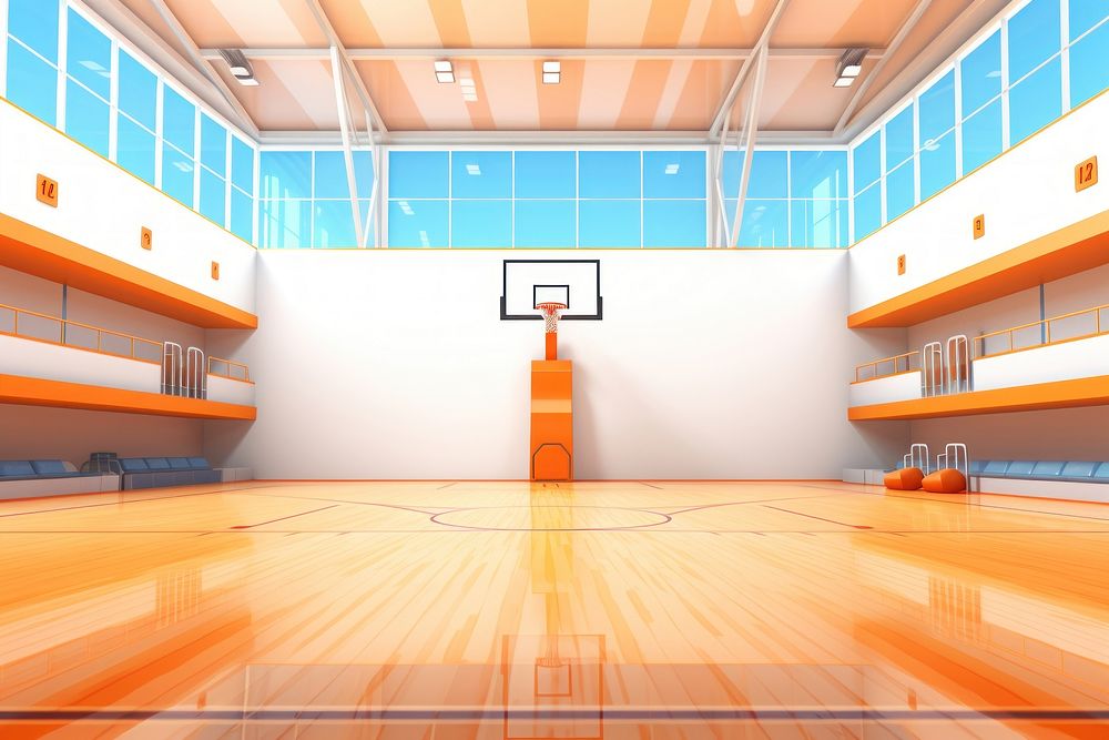 Basketball sports architecture auditorium. AI generated Image by rawpixel.