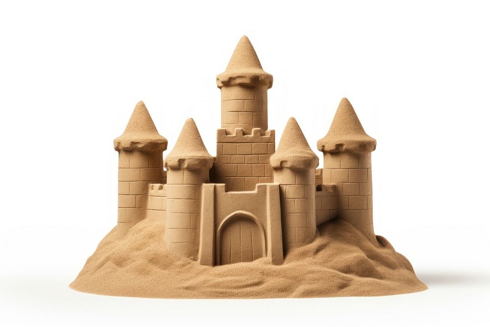 Sandcastle white background representation architecture. AI generated Image by rawpixel.