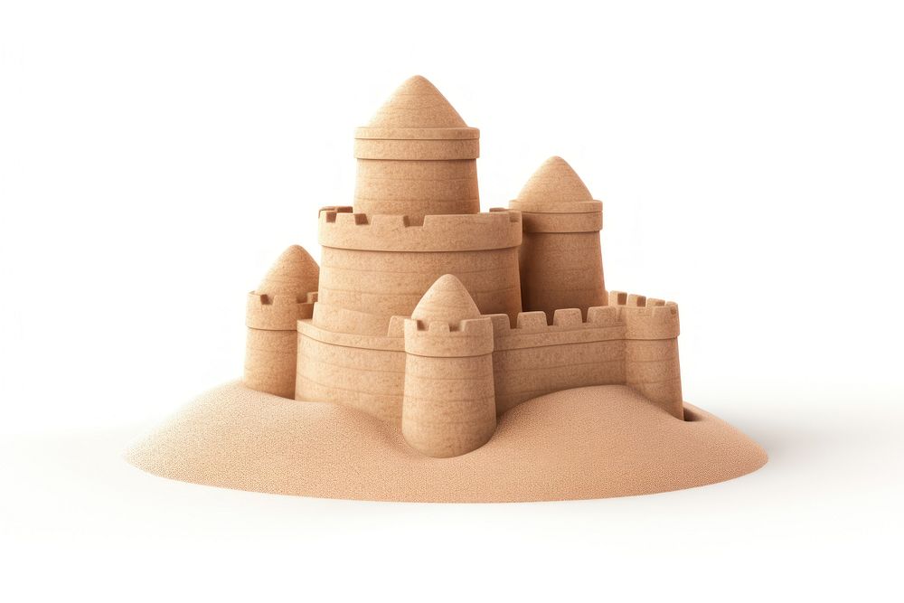 Sandcastle architecture building white background. AI generated Image by rawpixel.