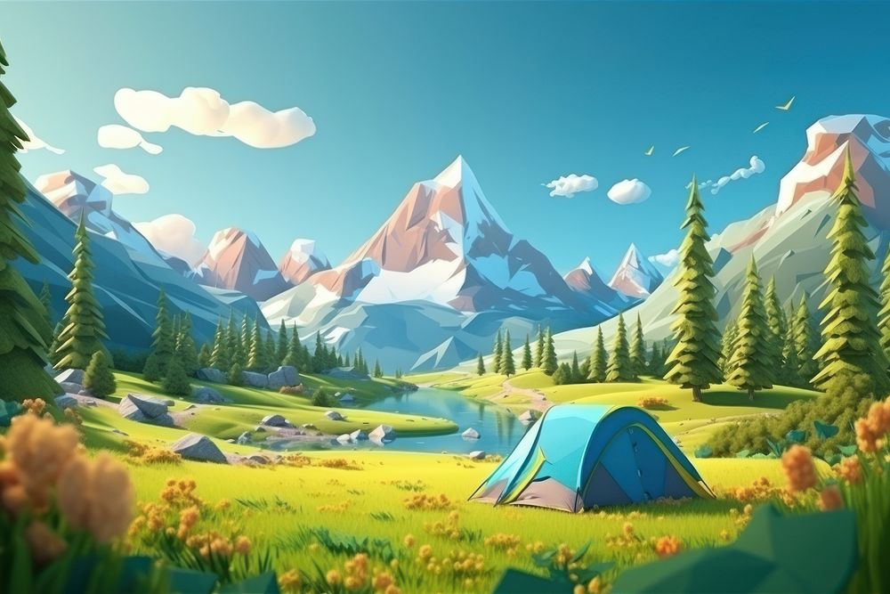 Camping landscape mountain outdoors. 