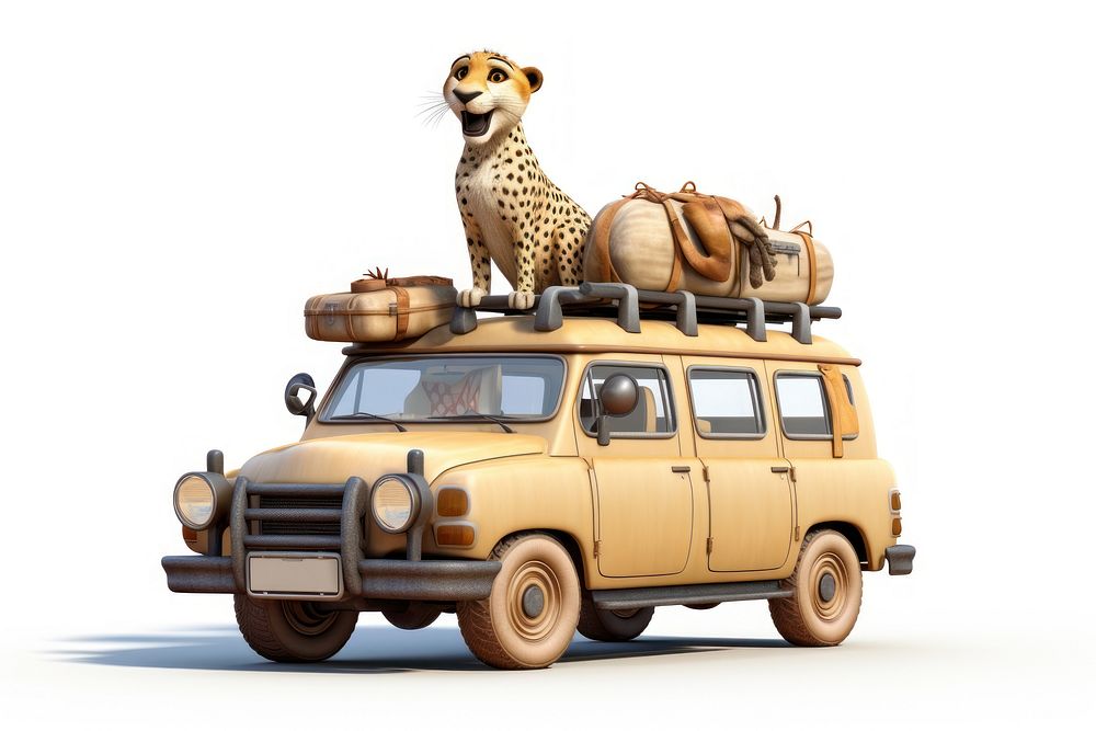 Vehicle cheetah car cartoon. AI generated Image by rawpixel.