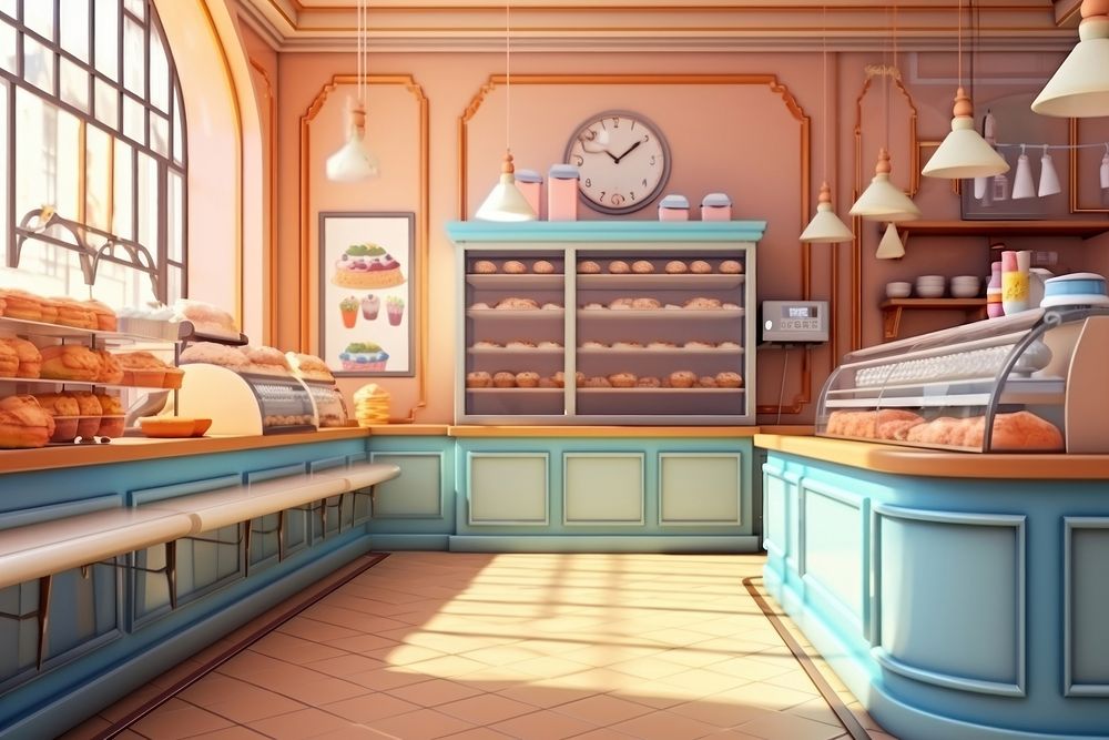 Bakery cartoon food architecture. 