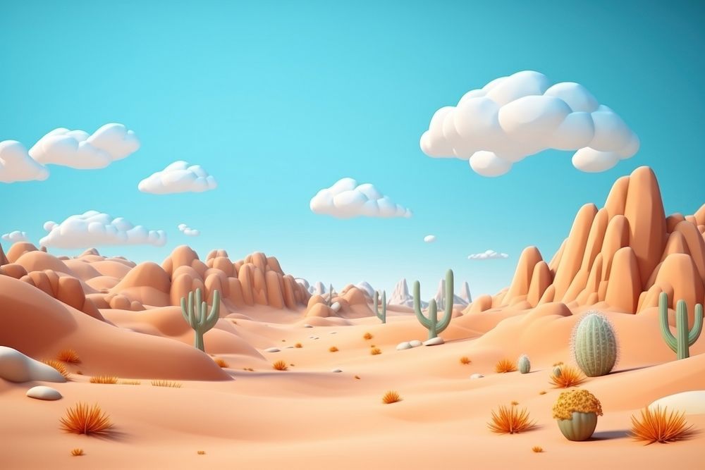 Desert backgrounds landscape panoramic. AI generated Image by rawpixel.