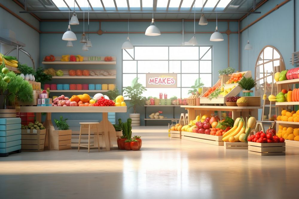 Market supermarket banana plant. AI generated Image by rawpixel.