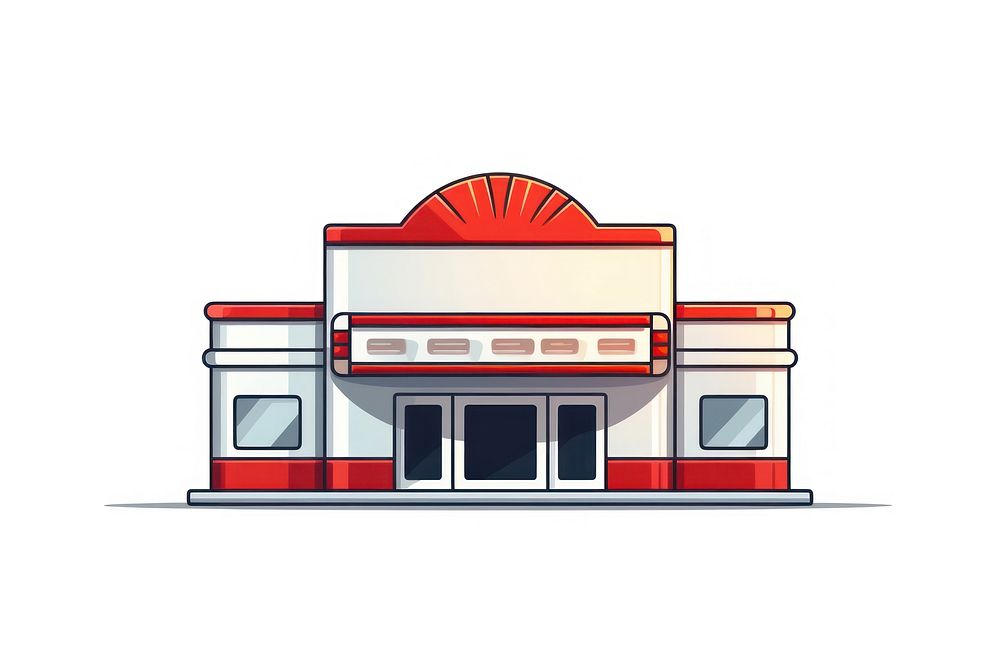 Architecture restaurant building cartoon. AI generated Image by rawpixel.