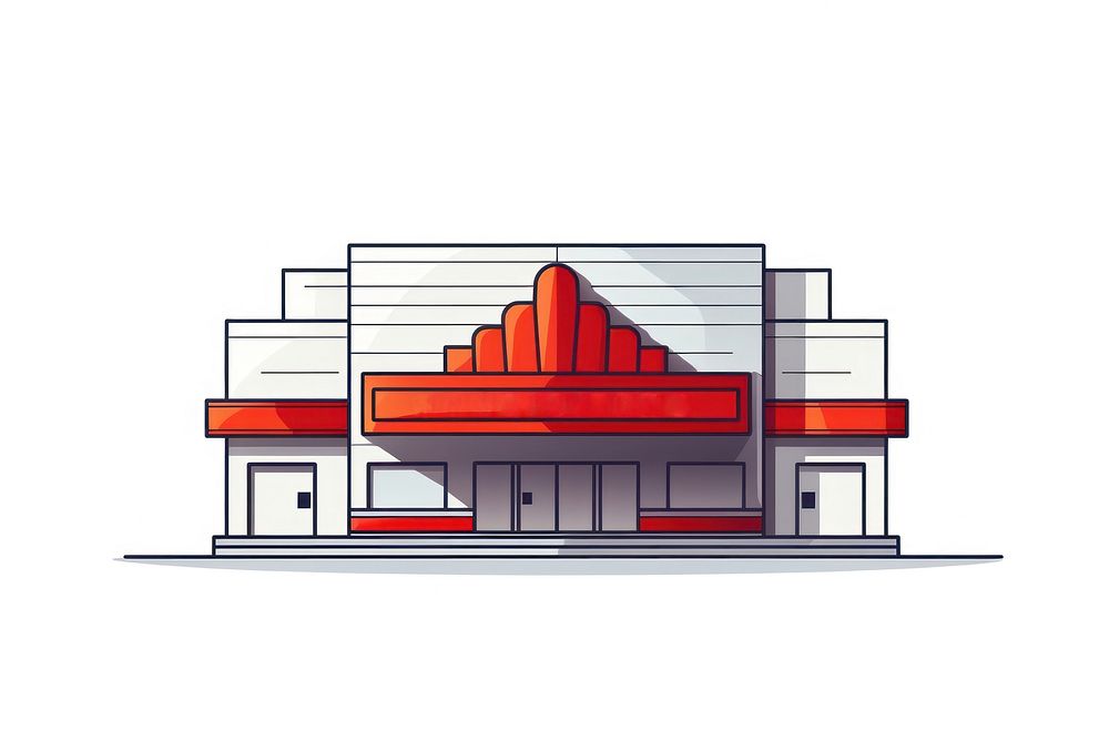 Cinema white background architecture building. AI generated Image by rawpixel.