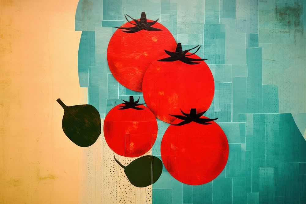Painting tomato fruit plant. AI generated Image by rawpixel.