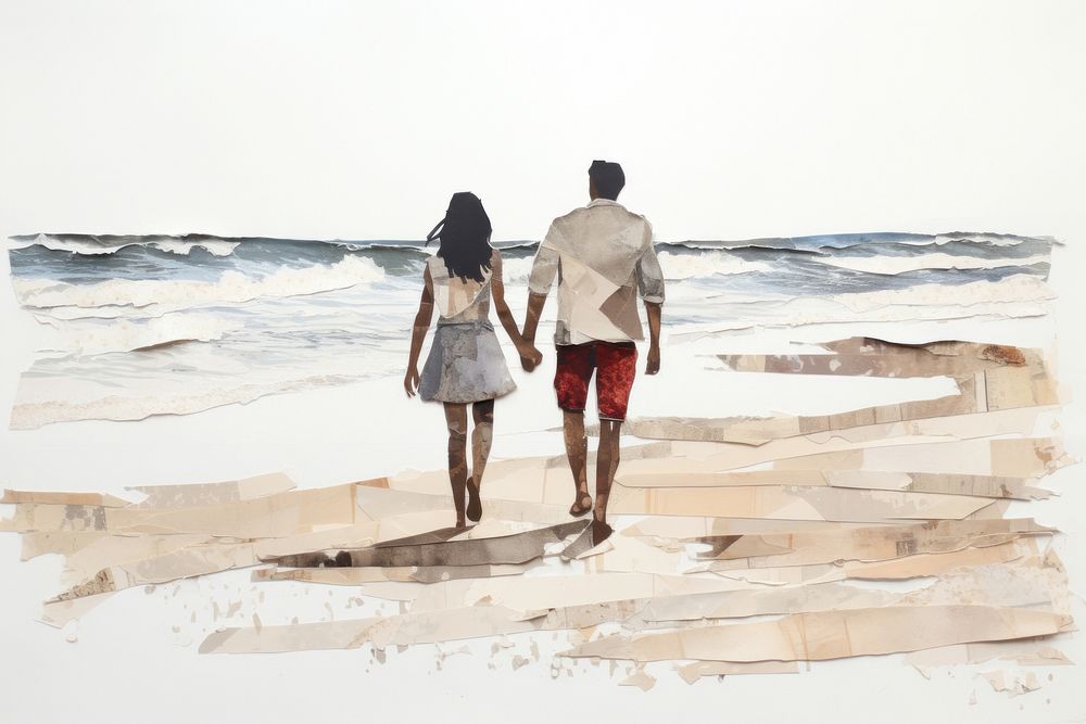 Shorts beach adult togetherness. AI generated Image by rawpixel.