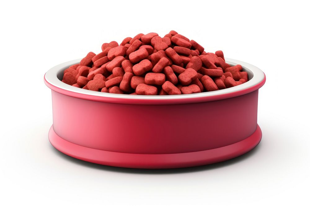 Bowl food red white background. AI generated Image by rawpixel.