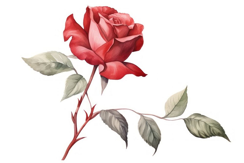 Rose flower plant leaf. AI generated Image by rawpixel.