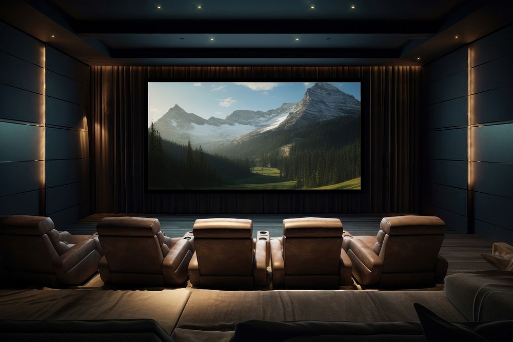 Screen indoors chair projection screen. AI generated Image by rawpixel.