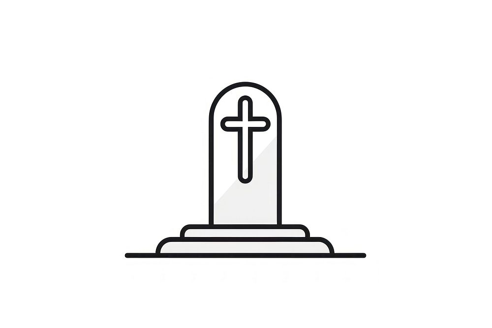 Tombstone line white background spirituality. AI generated Image by rawpixel.