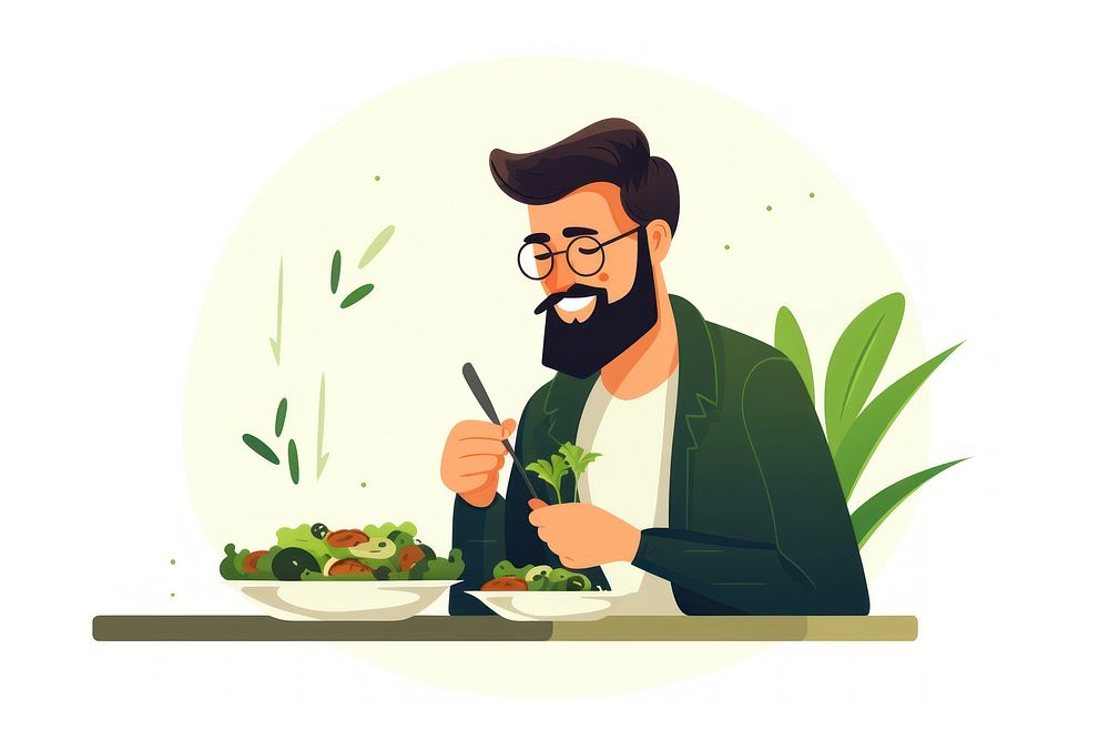Cartoon eating adult food. AI generated Image by rawpixel.