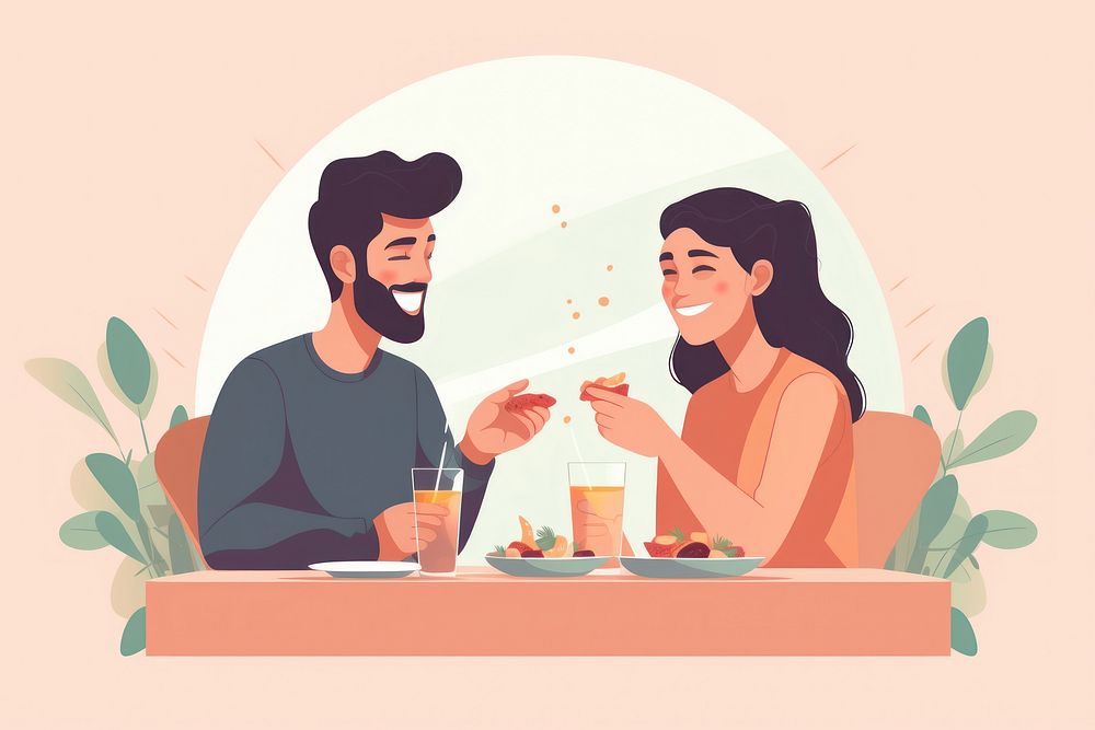 Eating adult togetherness refreshment. AI generated Image by rawpixel.