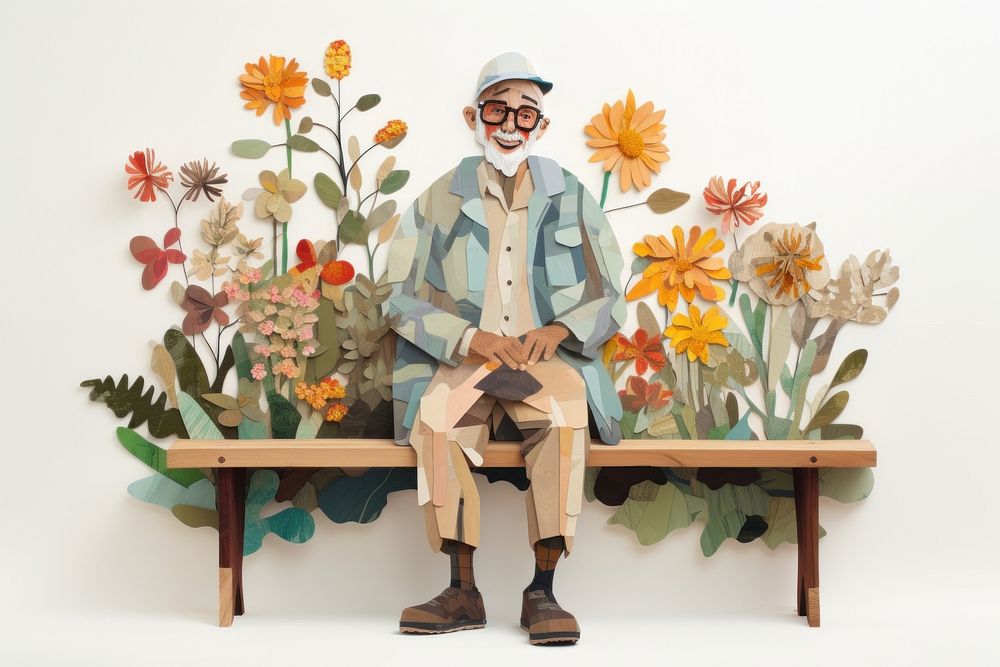 Sitting flower art painting. AI generated Image by rawpixel.