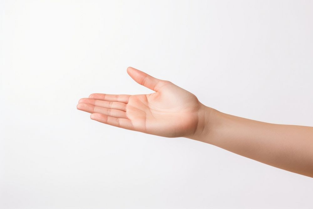 Hand holding something finger white background gesturing. AI generated Image by rawpixel.