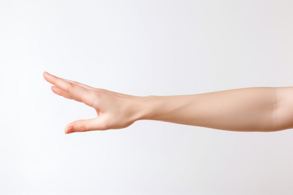 Hand holding something finger white background gesturing. AI generated Image by rawpixel.