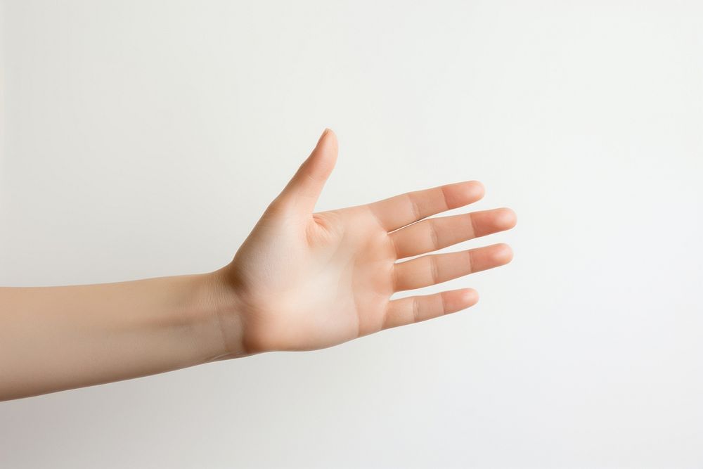 Woman hand finger white background gesturing. AI generated Image by rawpixel.