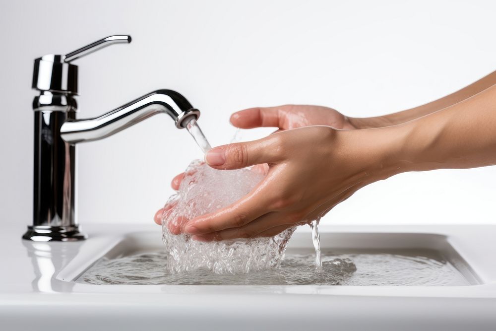 Hand washing sink splashing housework. AI generated Image by rawpixel.