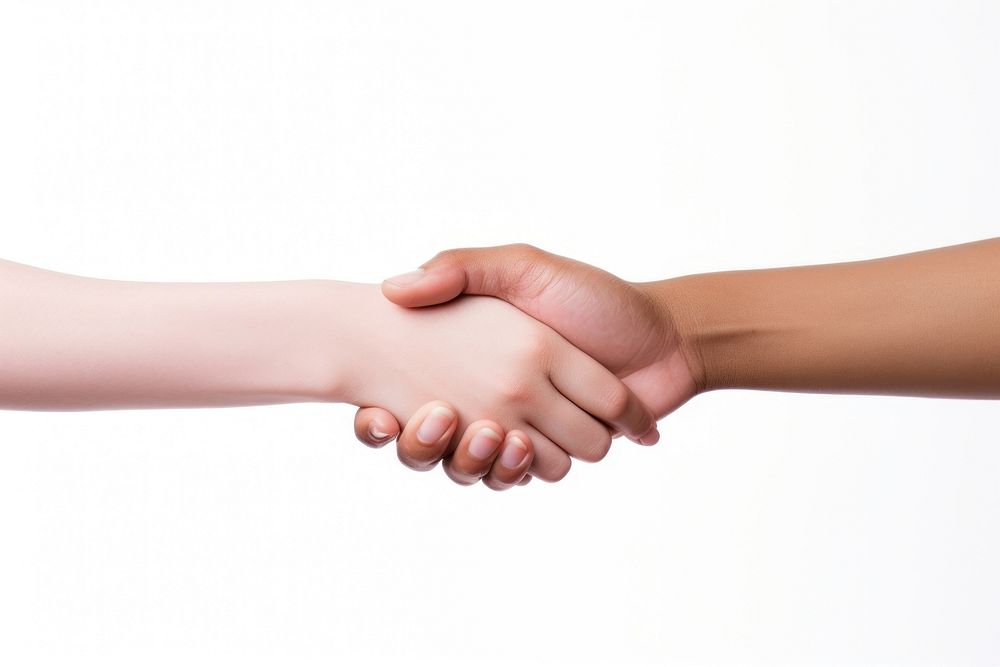 Holding hand handshake white background holding hands. AI generated Image by rawpixel.