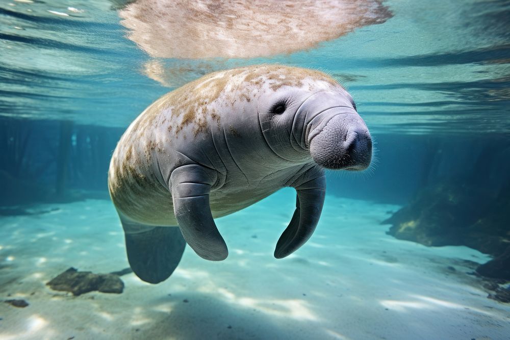 Outdoors manatee animal mammal. 