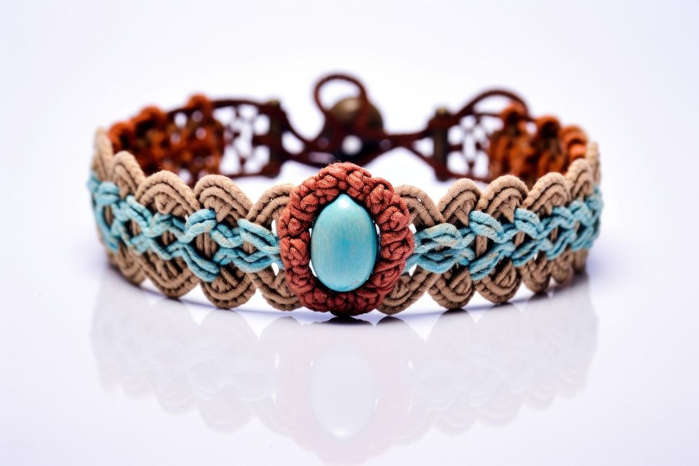 Macrame bracelet jewelry accessories turquoise. AI generated Image by rawpixel.