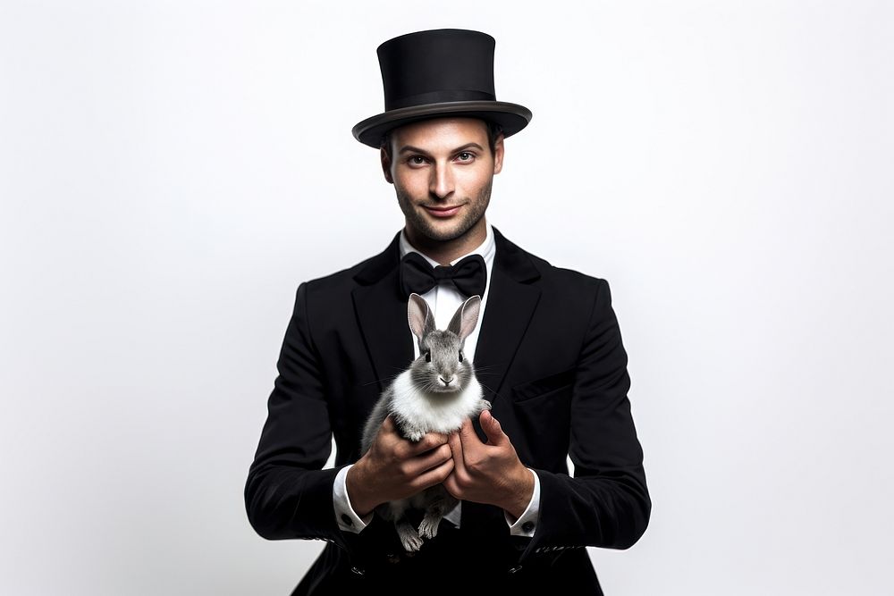 Portrait magician tuxedo mammal. AI generated Image by rawpixel.