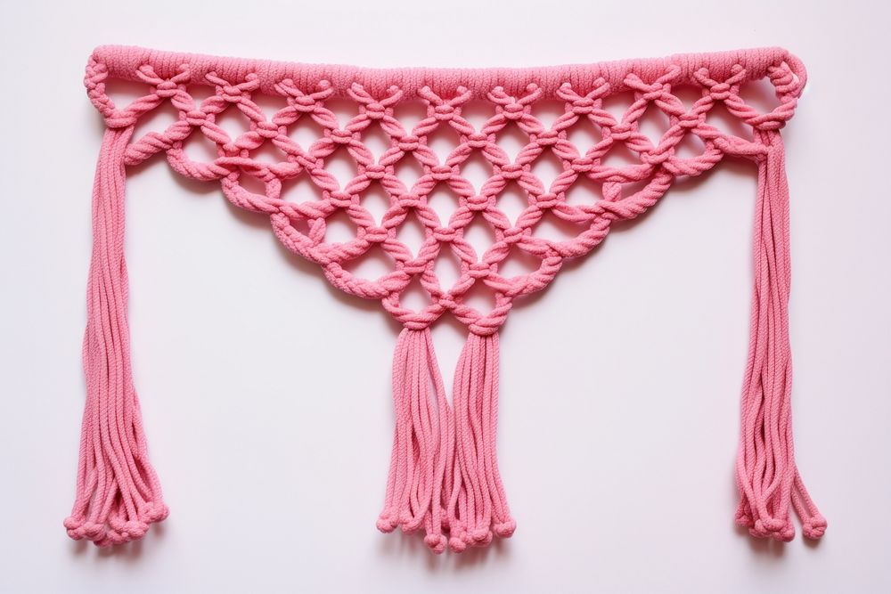 Pink macrame art undergarment creativity. AI generated Image by rawpixel.
