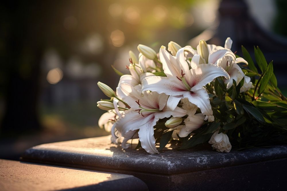 Outdoors blossom funeral flower. AI generated Image by rawpixel.