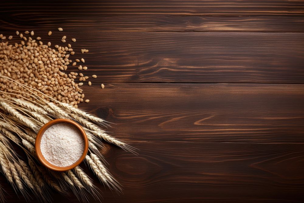 Food wood drink table. 