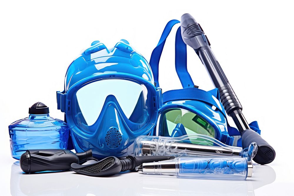 Snorkel gear white background accessories protection. AI generated Image by rawpixel.