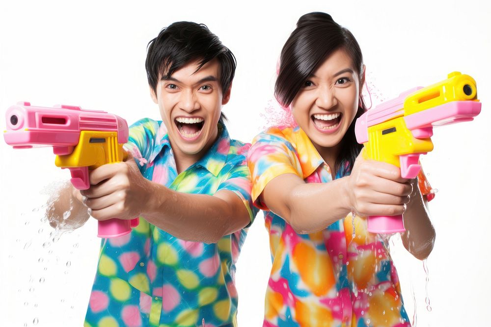 Songkran festival toy white background togetherness. AI generated Image by rawpixel.