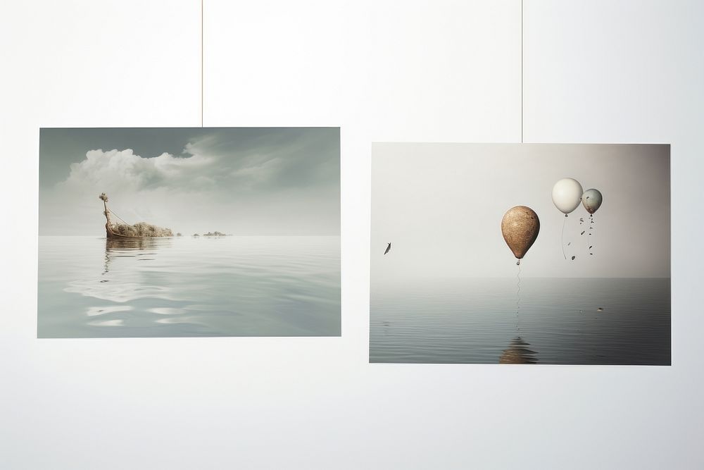 Sea balloon nature art. AI generated Image by rawpixel.