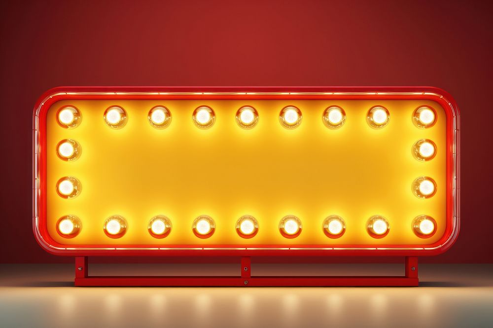 Lighting yellow sign red. AI generated Image by rawpixel.