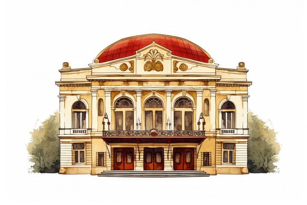 Architecture building city theatre. AI generated Image by rawpixel.