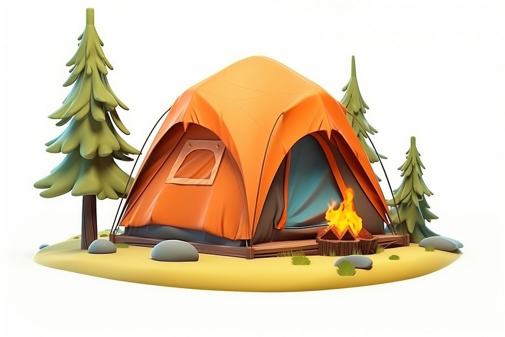 Tent outdoors camping cartoon. AI generated Image by rawpixel.