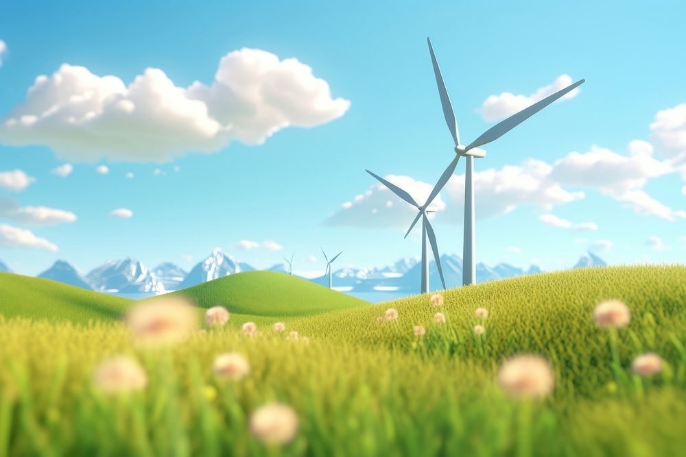 Turbine nature landscape outdoors. AI generated Image by rawpixel.