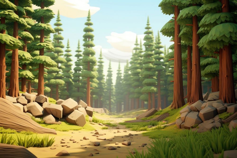 Forest wilderness landscape outdoors. AI generated Image by rawpixel.