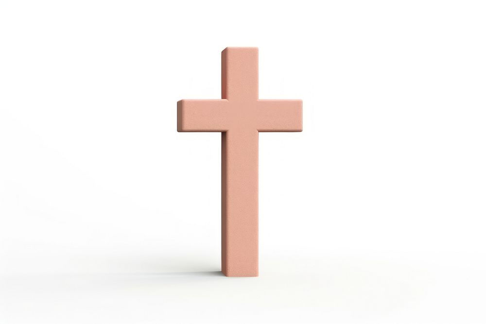 A cross symbol white background spirituality. AI generated Image by rawpixel.