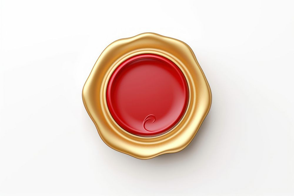 Gold white background refreshment wax seal. AI generated Image by rawpixel.