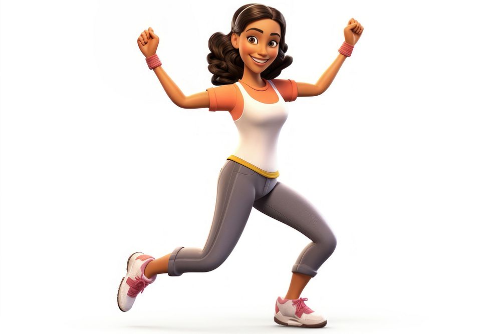 Dancing cartoon adult woman. AI generated Image by rawpixel.