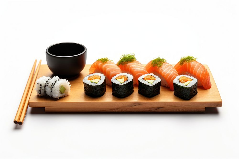 Sushi chopsticks sauce food. AI generated Image by rawpixel.