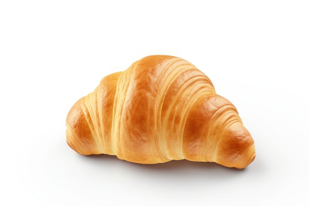 Croissant bread food white background. 