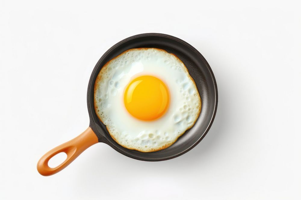 Egg fried food white background. AI generated Image by rawpixel.