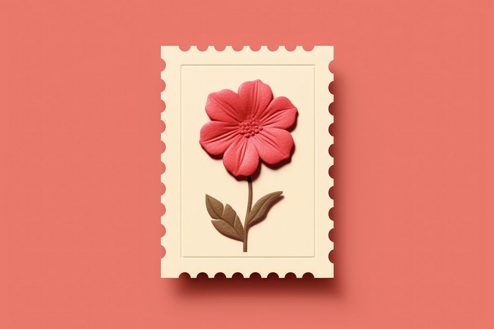 Postage stamp icon flower petal plant. AI generated Image by rawpixel.