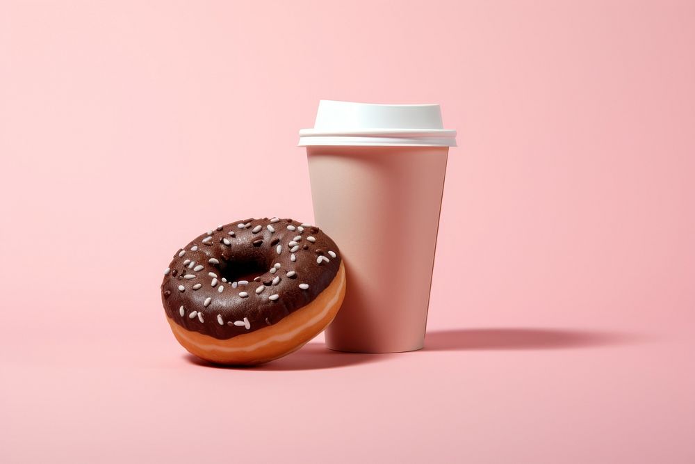 Cup coffee donut food. AI generated Image by rawpixel.