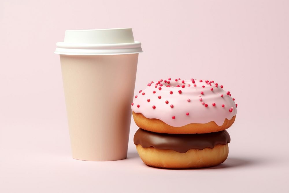 Cup dessert coffee donut. AI generated Image by rawpixel.